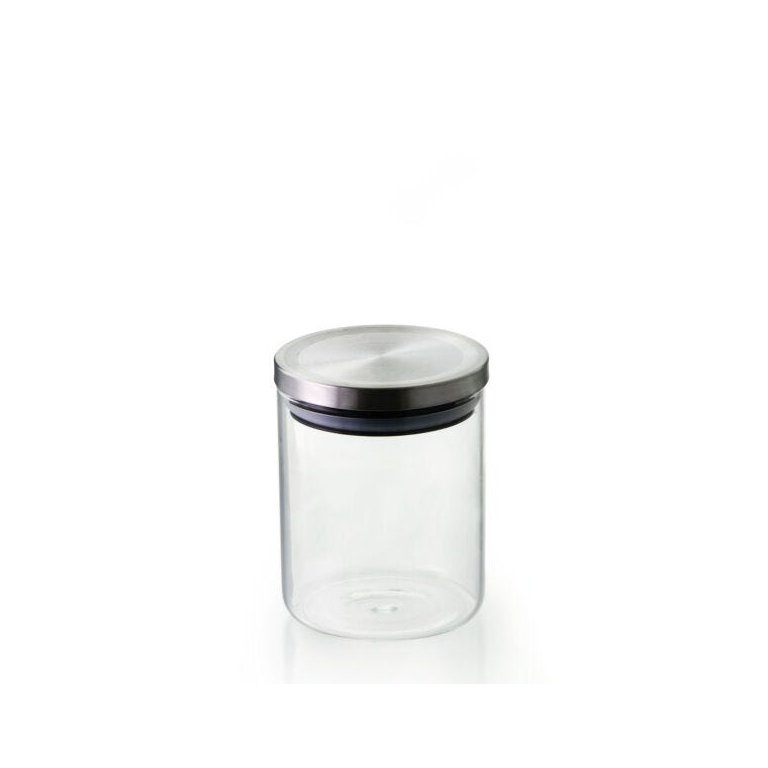 Jogo de 2 Potes Hermético de Vidro Borossilicato com Tampa Inox 750Ml - Vd19153^