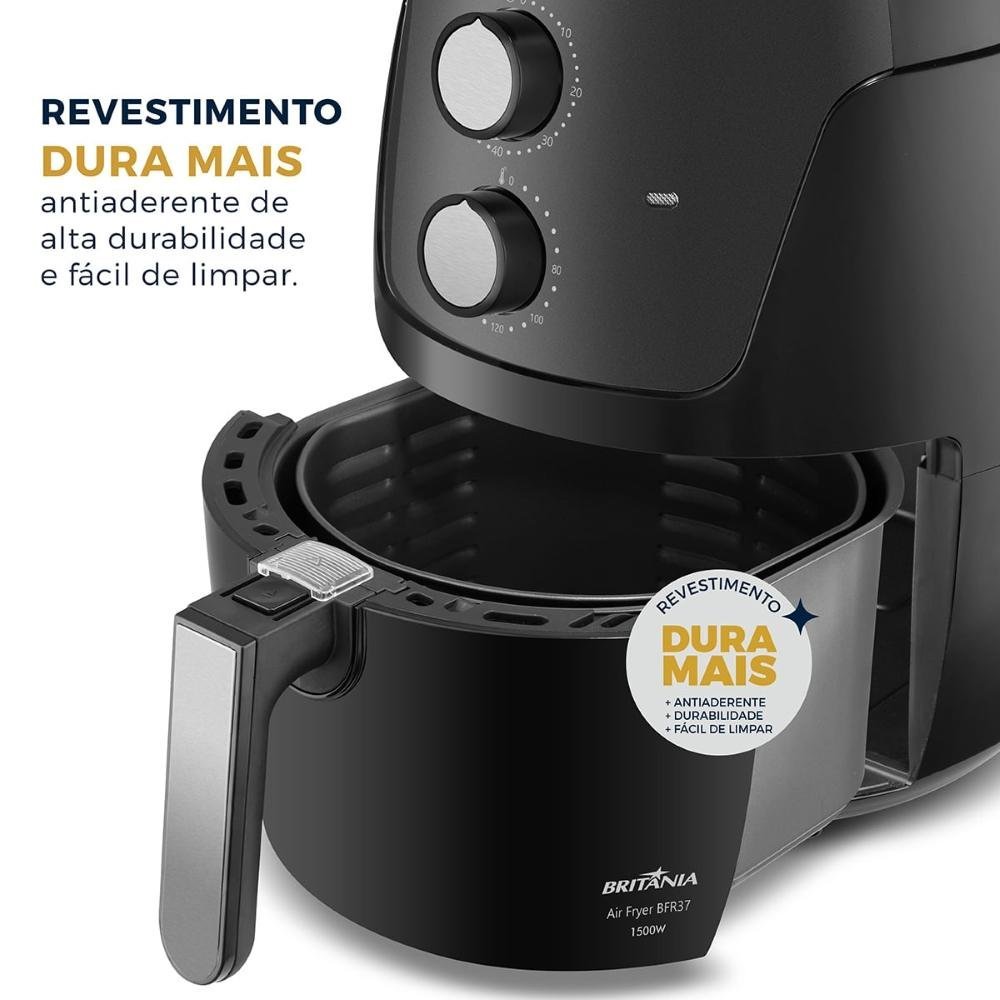 Air Fryer Fritadeira sem Óleo Bfr37 1500w Britânia 4,2l com Cesto Antiaderente 127v - 6