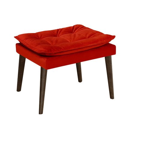 Puff Banqueta Decorativa Para Sala E Quarto Opala Suede Vermelho -LM DECOR
