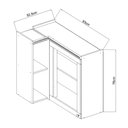 Ver imagem 3 de Armário Aéreo de Canto 93cm com Nichos e Porta de Vidro Mdf Cor:fendi com Branco