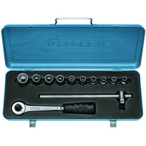 Jogo de Soquete Estriado 1/2" - 10 a 22mm Gedore 12 peças - 015553 015553