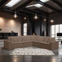 Ver imagem 2 de Sofá Modular Rivieira Linho Marrom Cookiee - Meu Estofado Sofá Modular Riviera Sala Quarto Recepção 