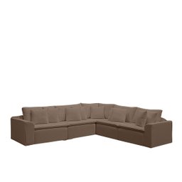 Sofá Modular Rivieira Linho Marrom Cookiee - Meu Estofado Sofá Modular Riviera Sala Quarto Recepção  - 1