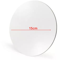 Cake Board - Kit 10 Unid - Suporte para Bolo - Redondo - MDF - Branco - 15cm - 2