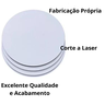 Cake Board - Kit 10 Unid - Suporte para Bolo - Redondo - MDF - Branco - 15cm - 3