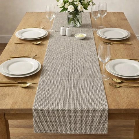 Trilho Caminho de Mesa Limpa Fácil 1,50m x 40cm Rattan Claro Marrom-Claro