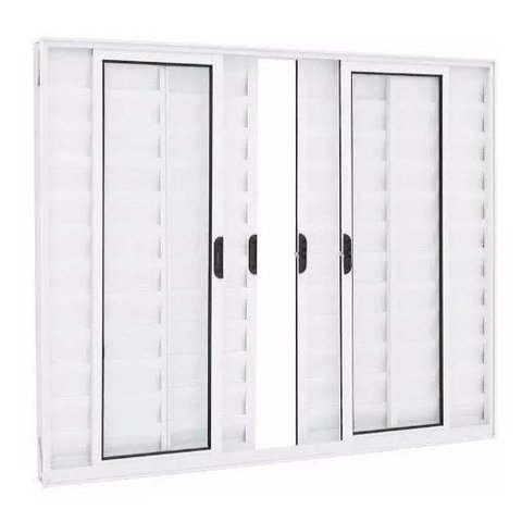 Veneziana de Alumínio Branco 1,00 (a) X 1,20 (l) sem Grade 6fls. Linha Modular