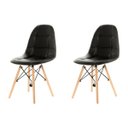 Ver imagem 1 de Kit 2 Cadeiras Eames Botonê Estofada - Preta - Kza Bela