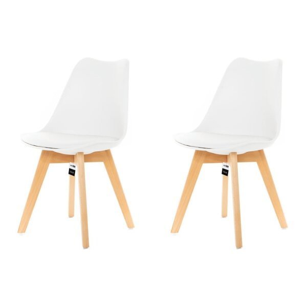 Kit 2 Cadeiras Eames Leda Estofada - Branca - Kza Bela - 1
