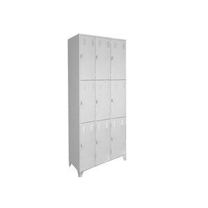 Armário Roupeiro De Aço Vestiário Academia 9 Portas Cinza