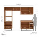 Ver imagem 3 de Cozinha Pérola 270cm com Tampo 4 Peças Off White/Freijó Yescasa