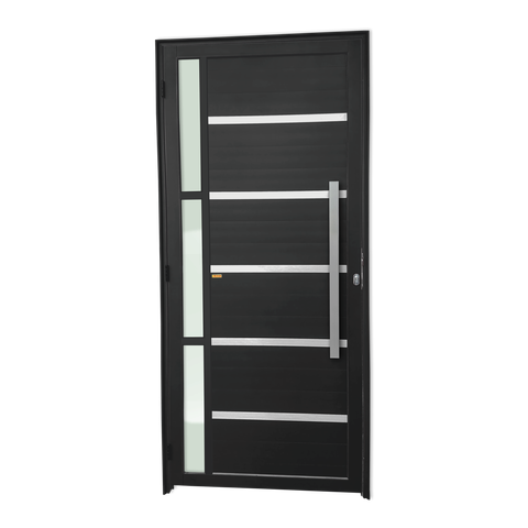 Porta Alumínio Lambril Miraggio c/Puxador D.Preto 90 Brimak