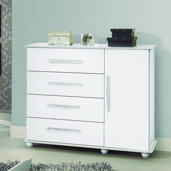 Cômoda com Sapateira 4 Gavetas 1 Porta Veneza Móveis Primus Menor preço em Cômoda com Sapateira 4 Gavetas 1 Porta Veneza Móveis Primus
