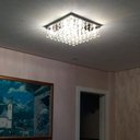 Ver imagem 3 de Lustre de Cristal Legítimo Sala Quarto Base Inox Espelhado 40x40 Cm