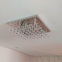 Ver imagem 2 de Lustre de Cristal Legítimo Sala Quarto Base Inox Espelhado 40x40 Cm