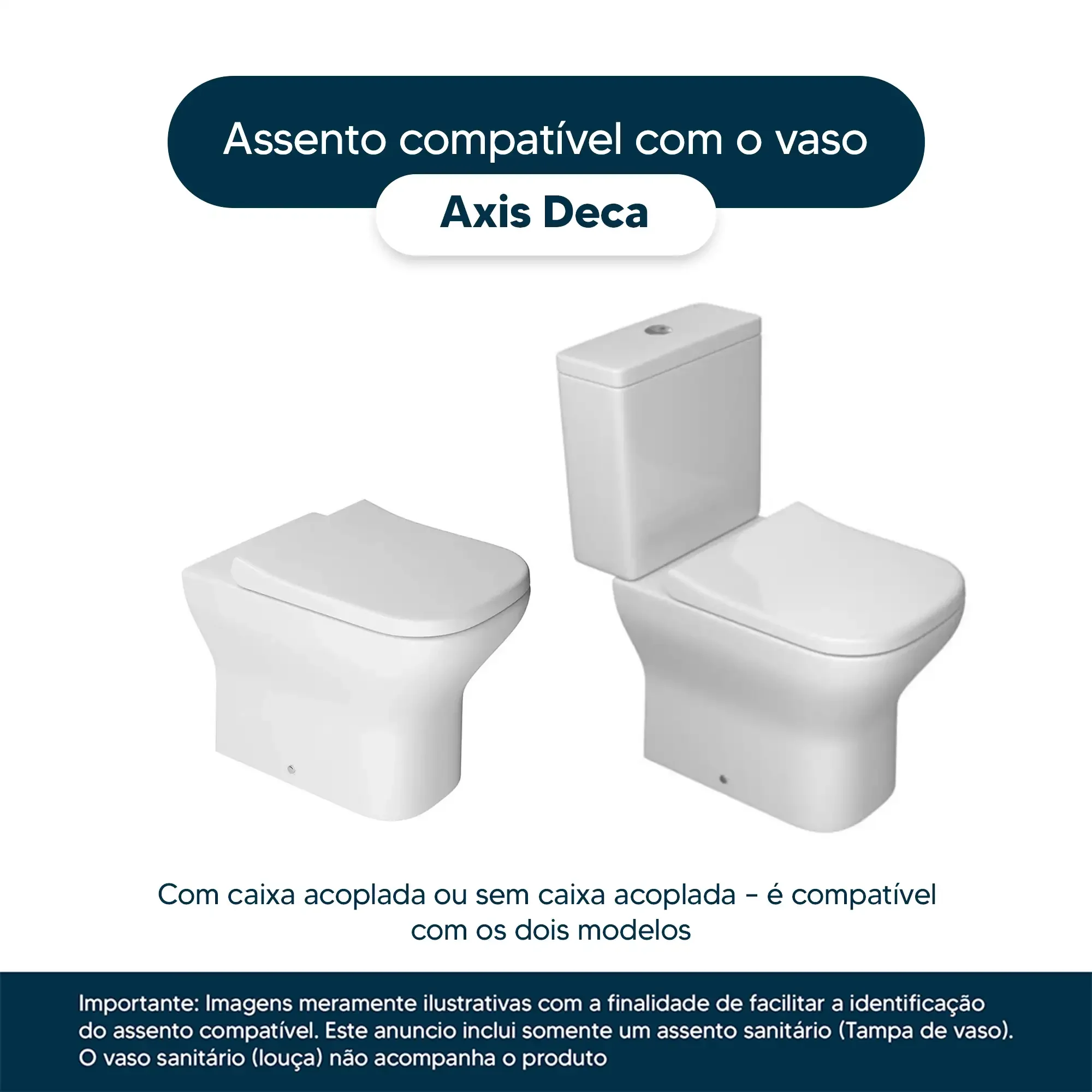 Assento Sanitário Poliester Axis Branco Para Louça Deca - 4
