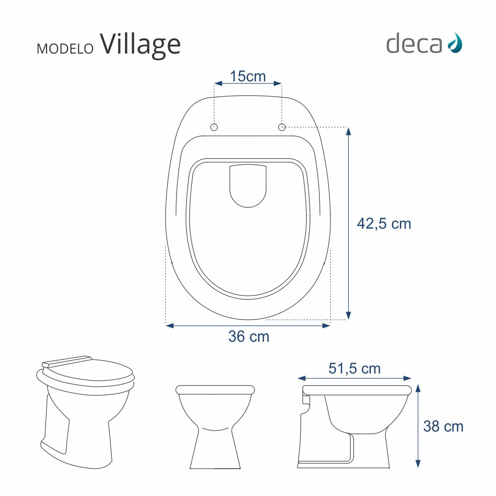 Assento Sanitário Poliéster De Ville Creme Para Louça Deca - 2
