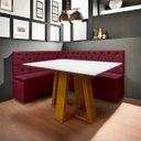Ver imagem 2 de Kit Canto Alemão 4 Lugares com Baú e Capitonê Veludo Bordo 1,25x1,60m Sofa Store