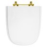Assento Sanitário Poliéster Ibiza Branco Ferragem Dourada - 1