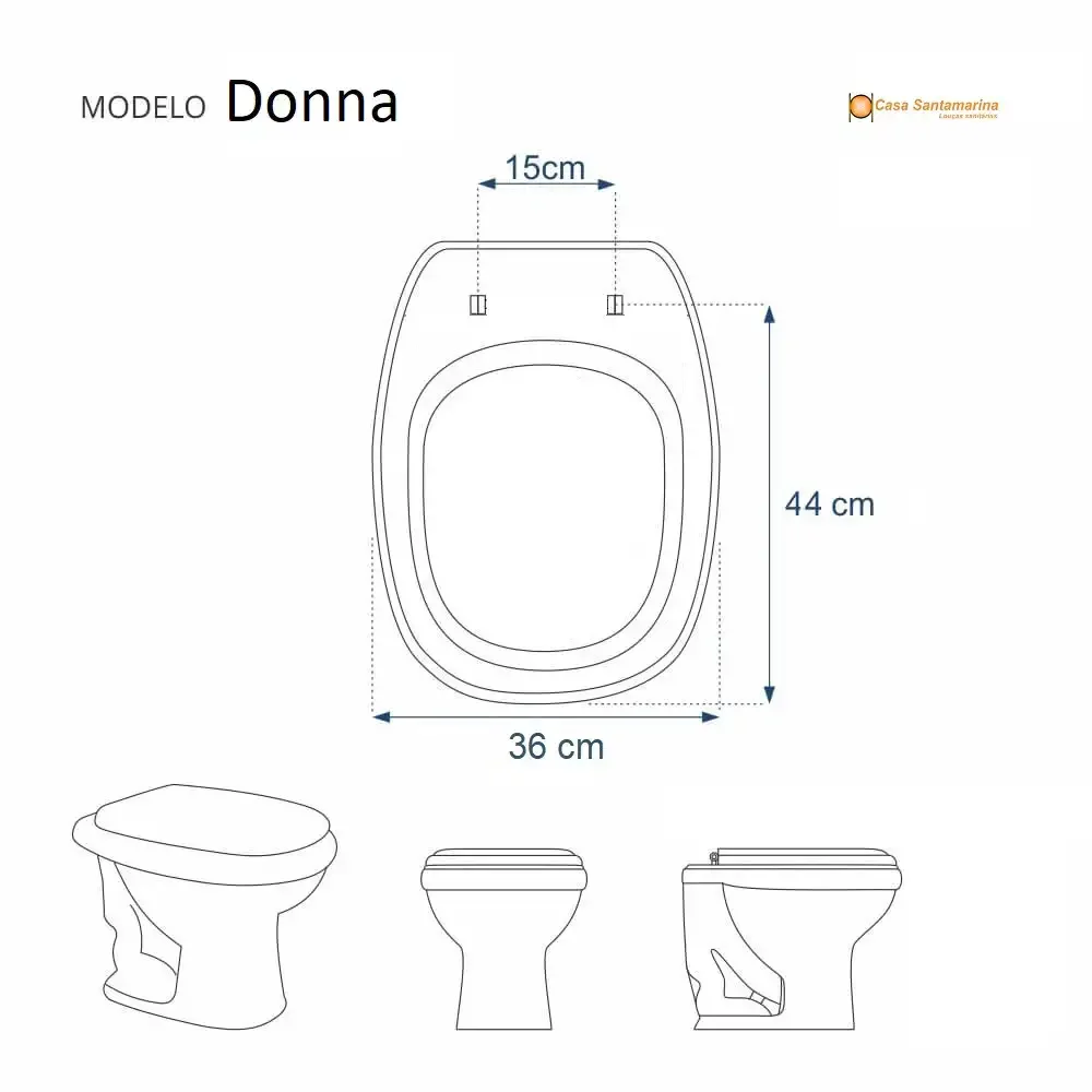 Assento Sanitário Almofadado Donna Branco Para Santamarina - 3