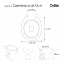 Ver imagem 2 de Assento Sanitário Fechamento Lento Convencional Oval Branco para Louça Celite