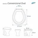 Ver imagem 1 de Tampa de Vaso Sanitário com Amortecedor Convencional Oval Branco para Bacia Icasa