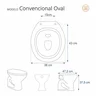 Tampa de Vaso Sanitário com Amortecedor Convencional Oval Branco para Bacia Hervy - 2
