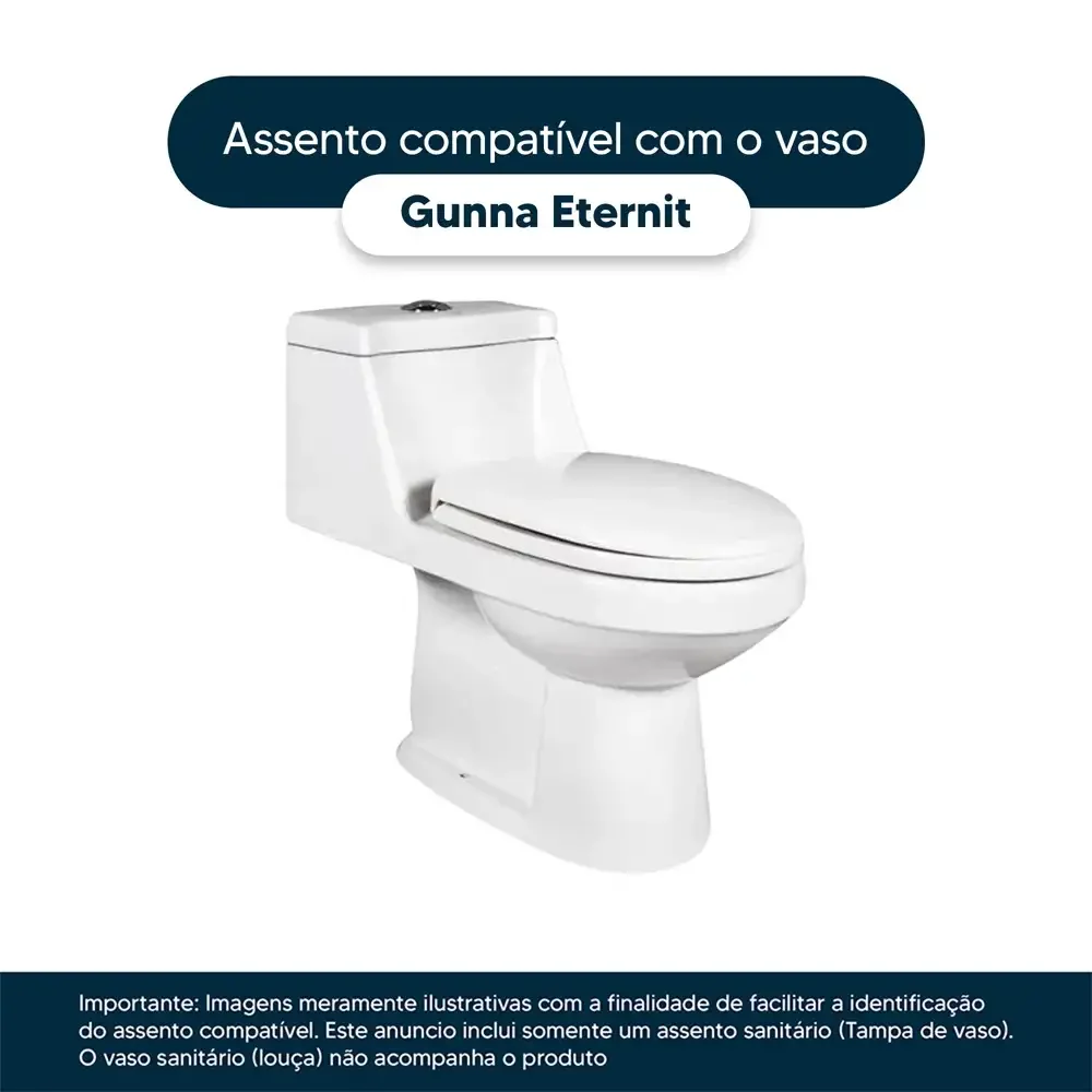 Assento Sanitário Gunna Branco para vaso Eternit - 4