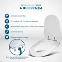 Ver imagem 3 de Assento Sanitário Laqueado Hampton Branco para vaso Incepa