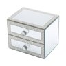 Porta Joias de Madeira Espelhado Glitter 2 Gavetas 16cmx12cmx12,5cm Rojemac - 2