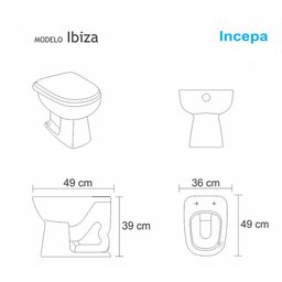 Assento Sanitário Ibiza Preto Para Louça Incepa Laufen - 2