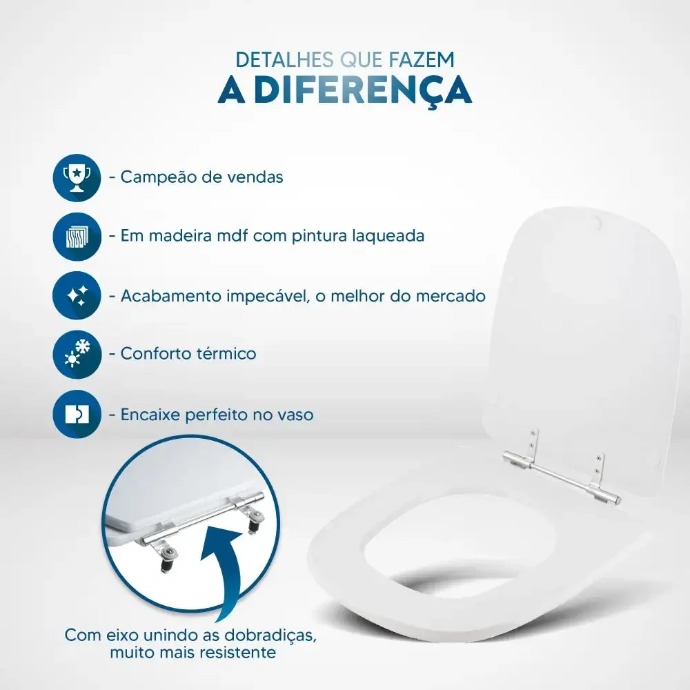 Assento Sanitário Ibiza Bone Para Louça Incepa - 3