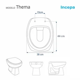 Tampa de Vaso Sanitário Thema Branco para bacia Incepa - 5