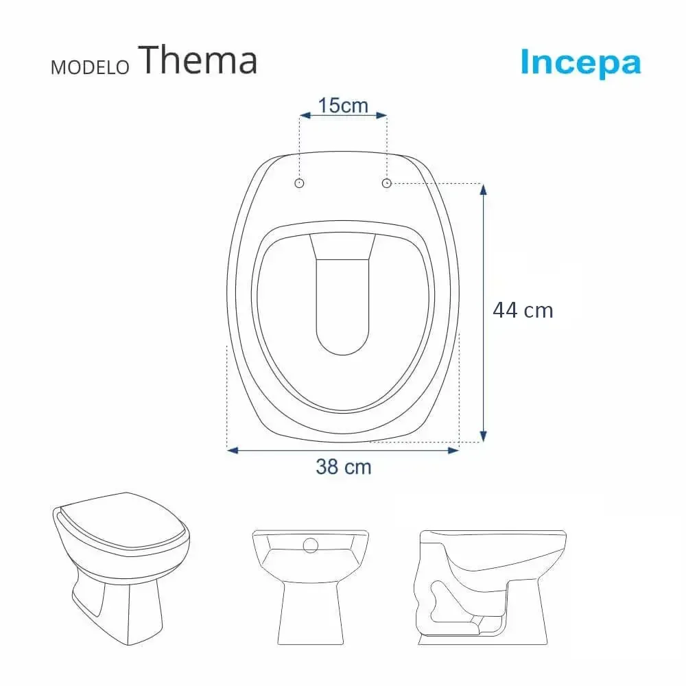 Tampa de Vaso Thema Cinza Platina (Cinza Claro) para bacia Incepa Laufen - 5