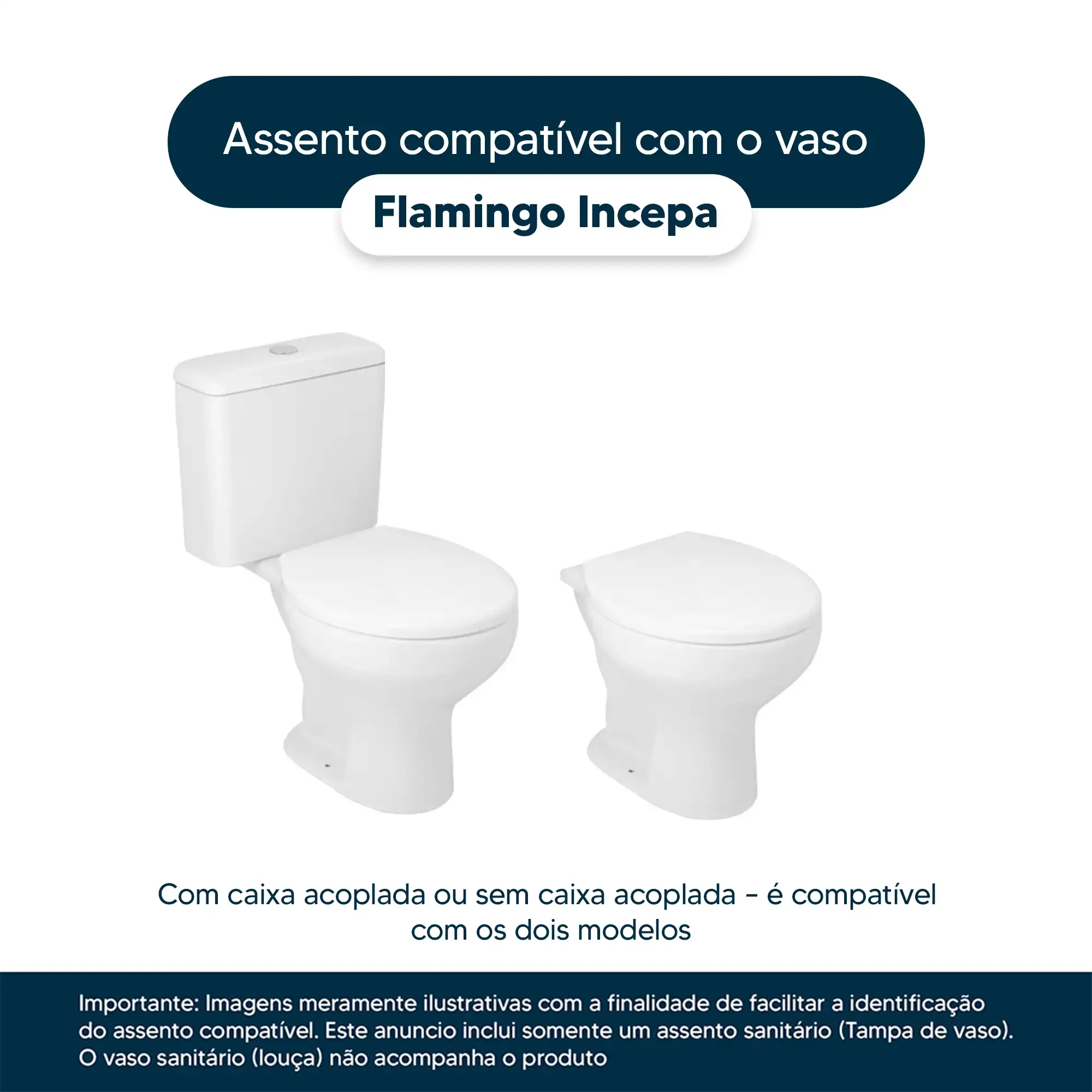 Assento Sanitário Laca Produza Flamingo Para Louça Incepa Biscuit - 4