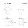 Assento Sanitário Square Ambar (Cinza Escuro) Para Louça Incepa Laufen - 2