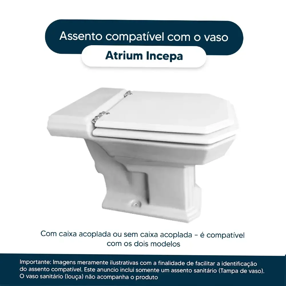 Assento Sanitário Atrium Cinza Platina (Cinza Claro) Para Louça Incepa Laufen - 4