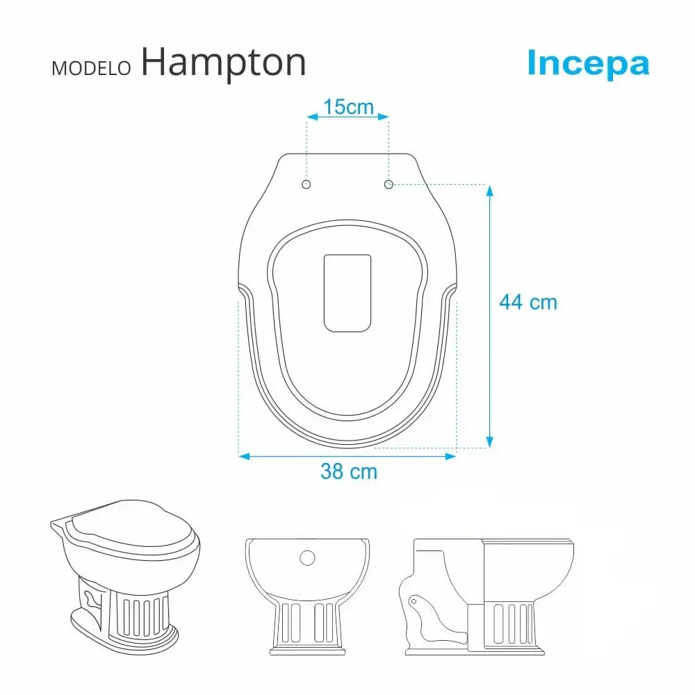Assento Sanitário Hampton Preto Para Louça Incepa Laufen - 5