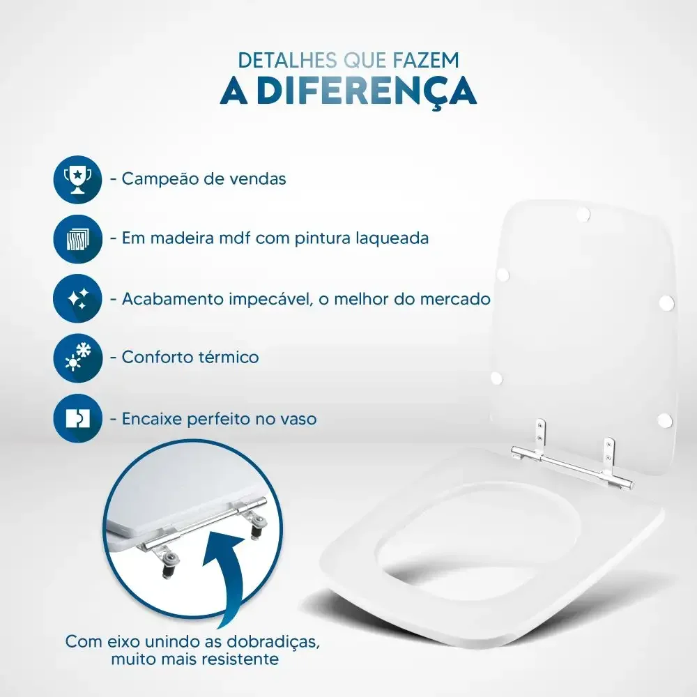 Assento Sanitário Boss Gris Cinza Fosco para vaso Incepa - 3