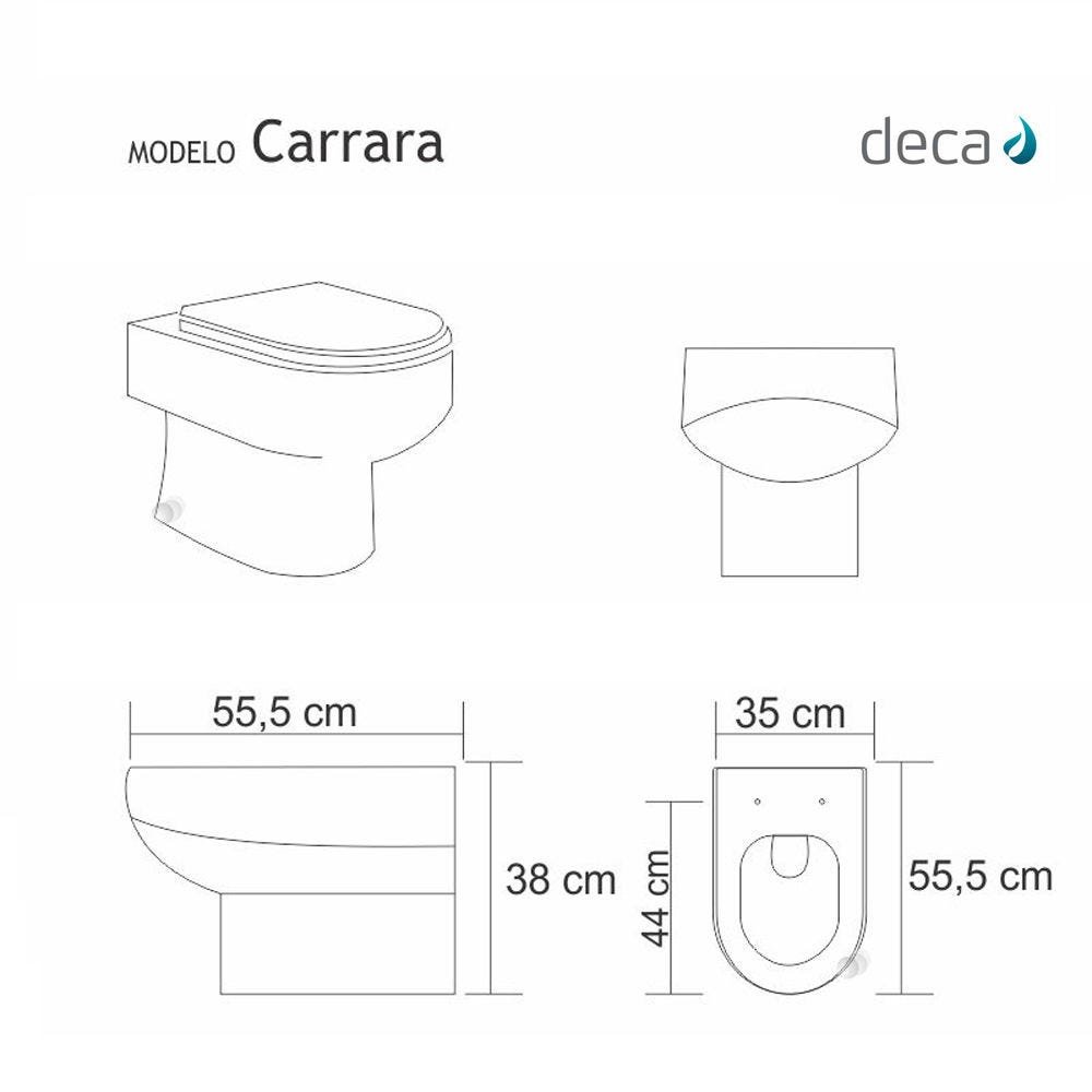Assento Sanitário Carrara Cinza Real Para Louça Deca - 2