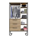Ver imagem 5 de Closet Industrial 3 Gavetas 182x103cm Oak/Preto P1060