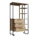Ver imagem 4 de Closet Industrial 3 Gavetas 182x103cm Oak/Preto P1060