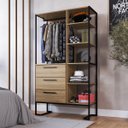 Ver imagem 3 de Closet Industrial 3 Gavetas 182x103cm Oak/Preto P1060