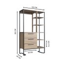 Ver imagem 2 de Closet Industrial 3 Gavetas 182x103cm Oak/Preto P1060
