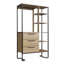 Ver imagem 1 de Closet Industrial 3 Gavetas 182x103cm Oak/Preto P1060