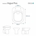 Ver imagem 5 de Tampa de Vaso Sanitário Vogue Plus Cinza Real (Cinza Claro) para bacia Deca