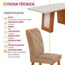 Ver imagem 6 de Conjunto de Jantar Carolina 6 Lugares Tampo MDF com Vidro e Cadeiras Melissa Off White 180cm Moderna