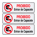 Ver imagem 1 de Combo 10 Placas de Sinalização Proibido Entrar de Capacete 30x10 Acesso - P-26/2 F9e