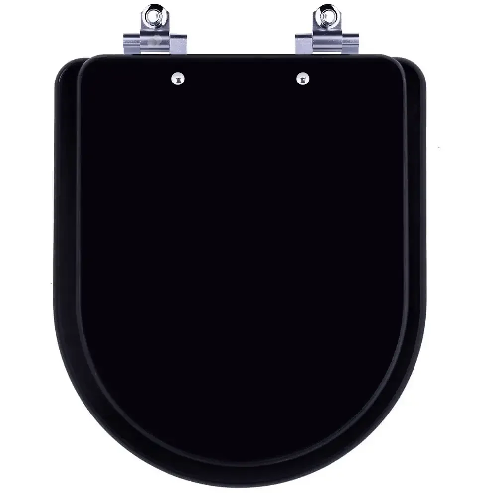 Tampa de Vaso Sanitário com Amortecedor Carrara Preto Ébano Fosco para Bacia Deca - 1