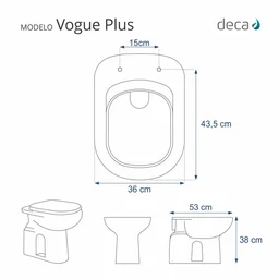 Assento Sanitário Fechamento Lento Vogue Plus Branco para vaso Deca - 3